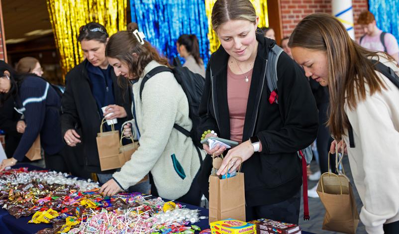 students picking out candy